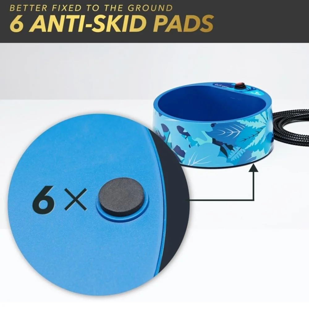 Heated Pet Water Bowl, Outdoor Thermal Dog Cat Bowl with 69 Inch Chew Resistant